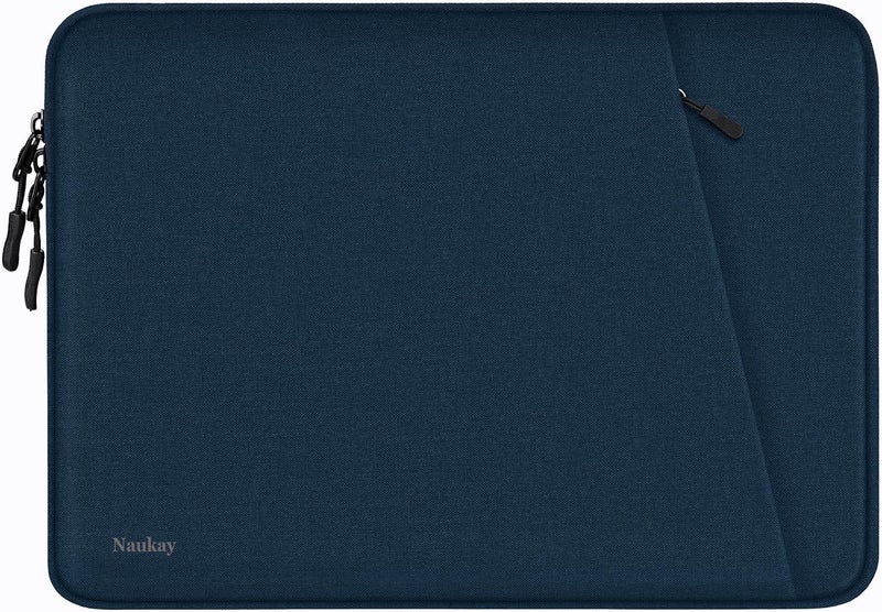 Naukay Laptop Sleeve Case 13.3 inch  Shockproof Protective Computer Cover with Accessories Pocket  Laptop Bag Compatible with MacBook Air/Pro 13-13.3 inch  Compatible for MacBook Pro 14 inch  DarkBlue - Image 1